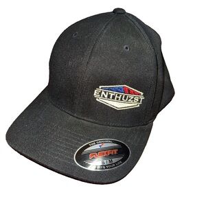 Enthuzst Flex fit S/M Black Red White Blue Logo Mens Baseball Cap